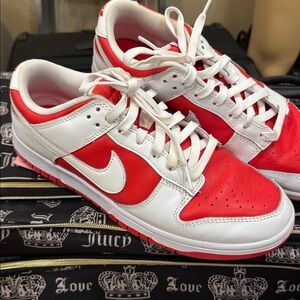 Nike White and Red Modern Sneakers
